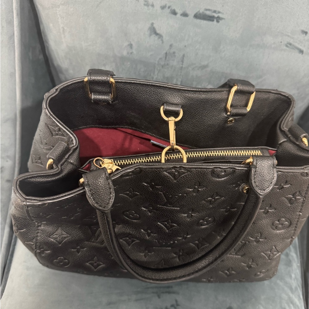 Fashion Inspired Black Monogram Tote Bag - Picture 3 of 9